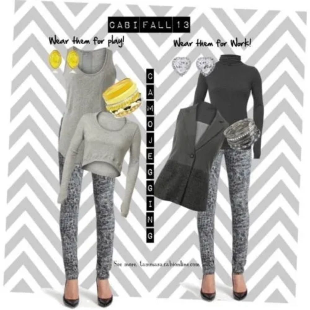 CAbi Modern Jeggings Skinny Jeans Style # 604 Camouflage